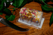 Log of Buche de chevre aux fleurs, French goat cheese with edible flowers